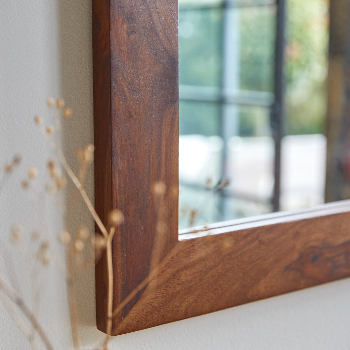 minimalist wooden mirror frame for modern homes - The Leaf Crafts