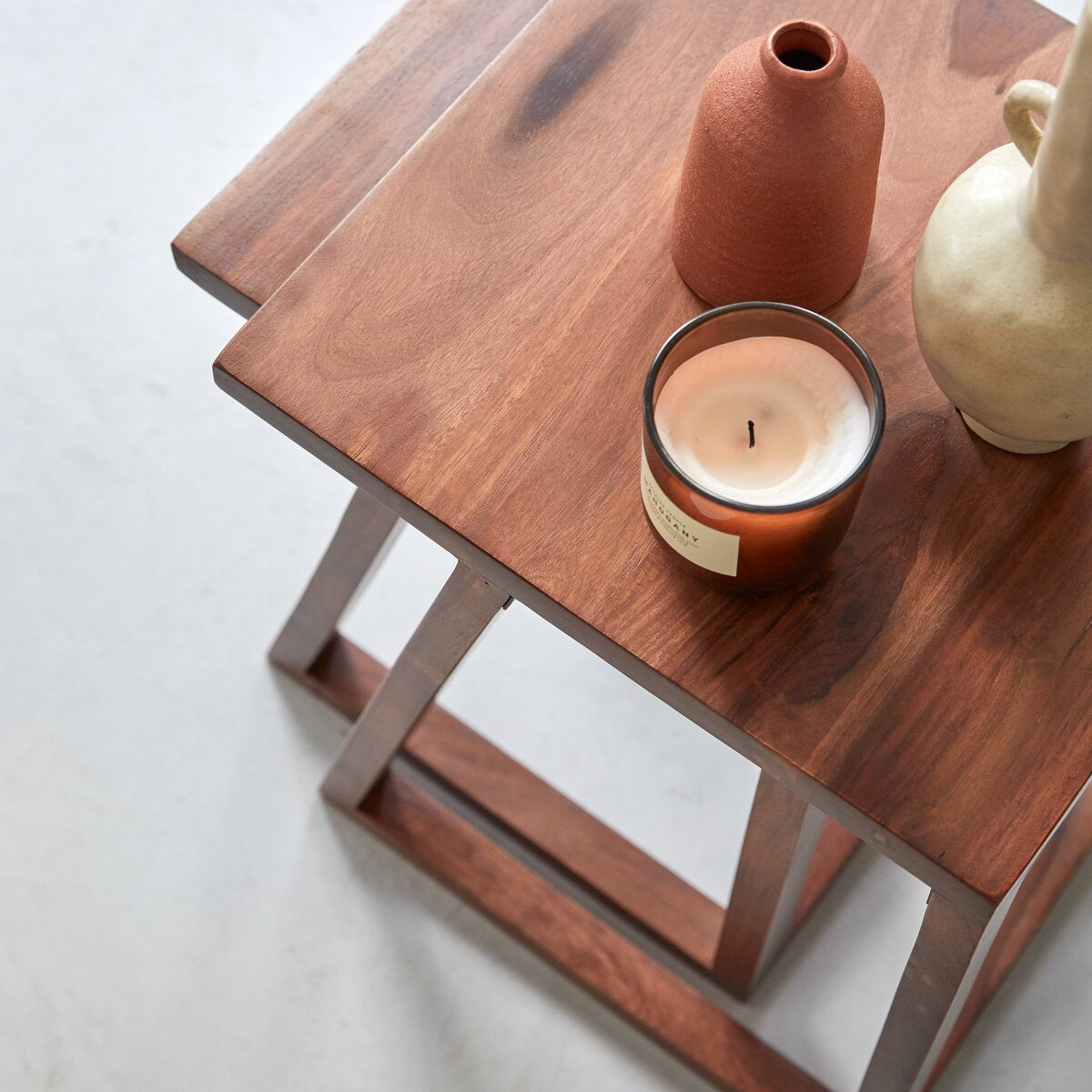 minimalist wooden nesting tables for compact spaces - The Leaf Crafts