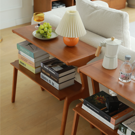 minimalist wooden side table for compact spaces- The Leaf Crafts