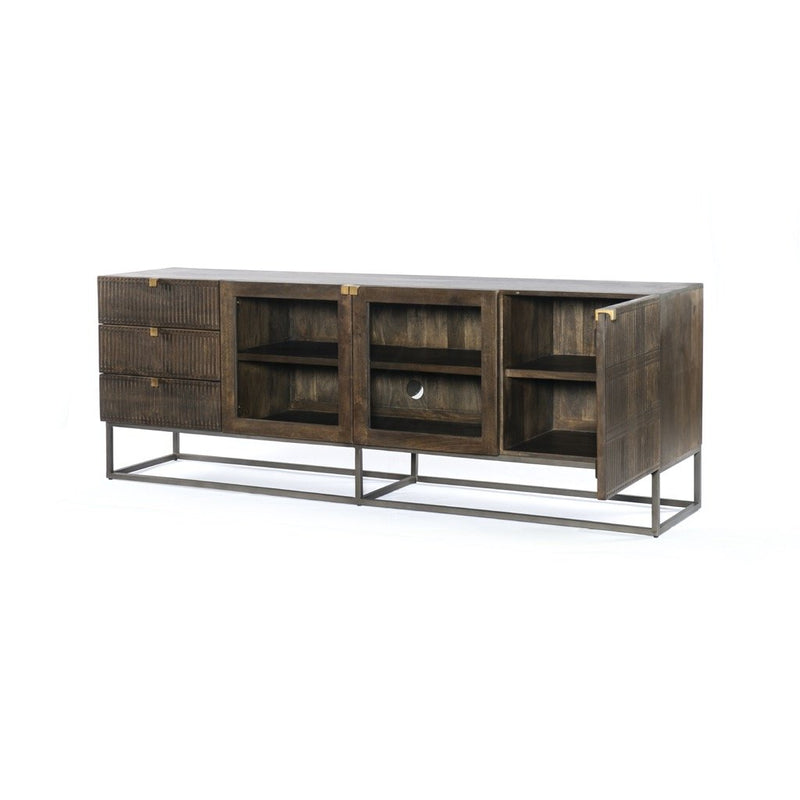 minimalist solid wood media console furniture- The Leaf Crafts