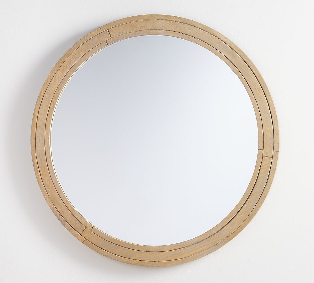 premium wooden round mirror- The Leaf Crafts
