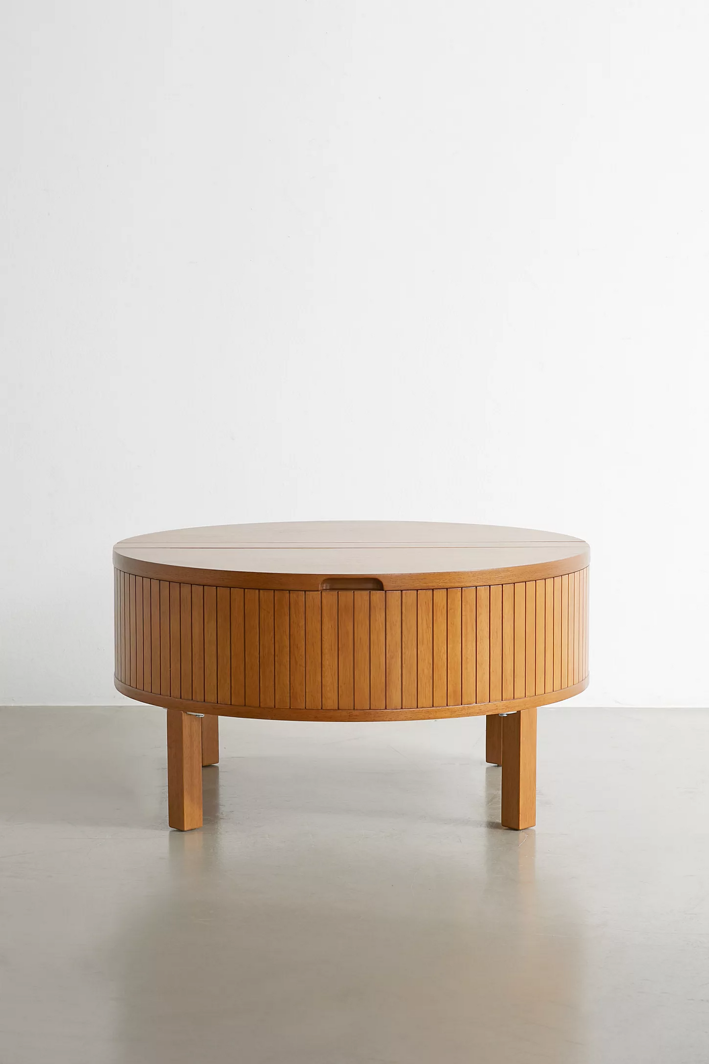 minimalist solid wood center table with storage