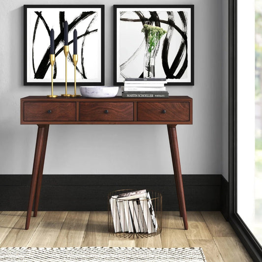 Luxury wooden work table for home office, study room, and modern interiors - The Leaf Crafts