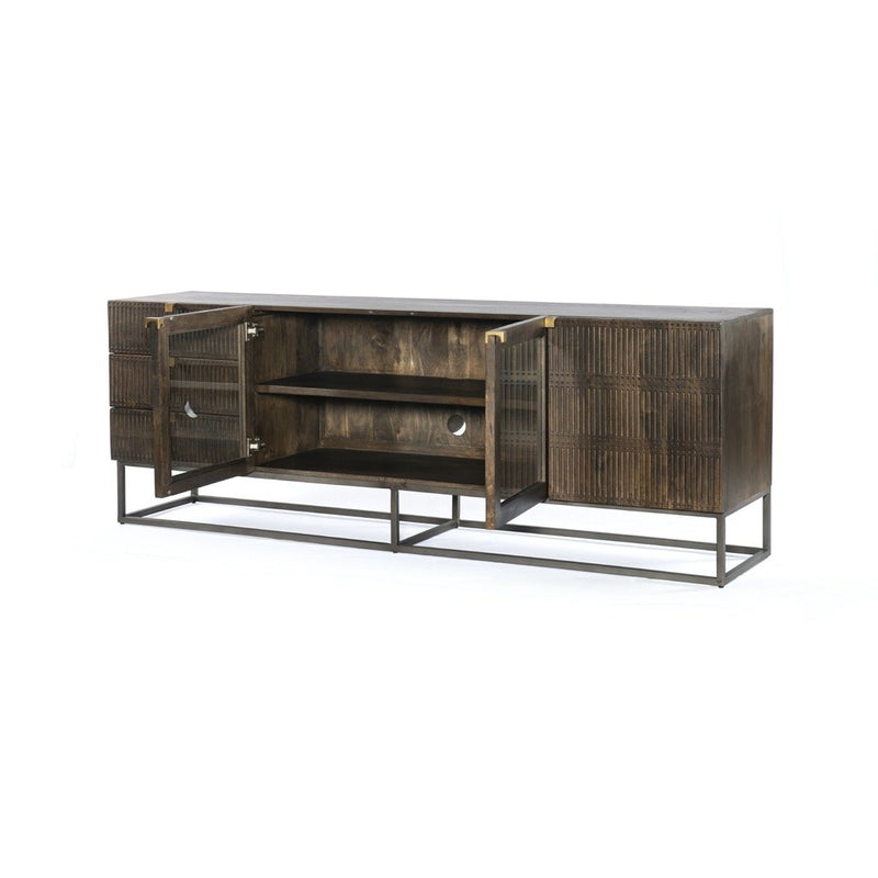 modern entertainment console made from solid wood - The Leaf Crafts