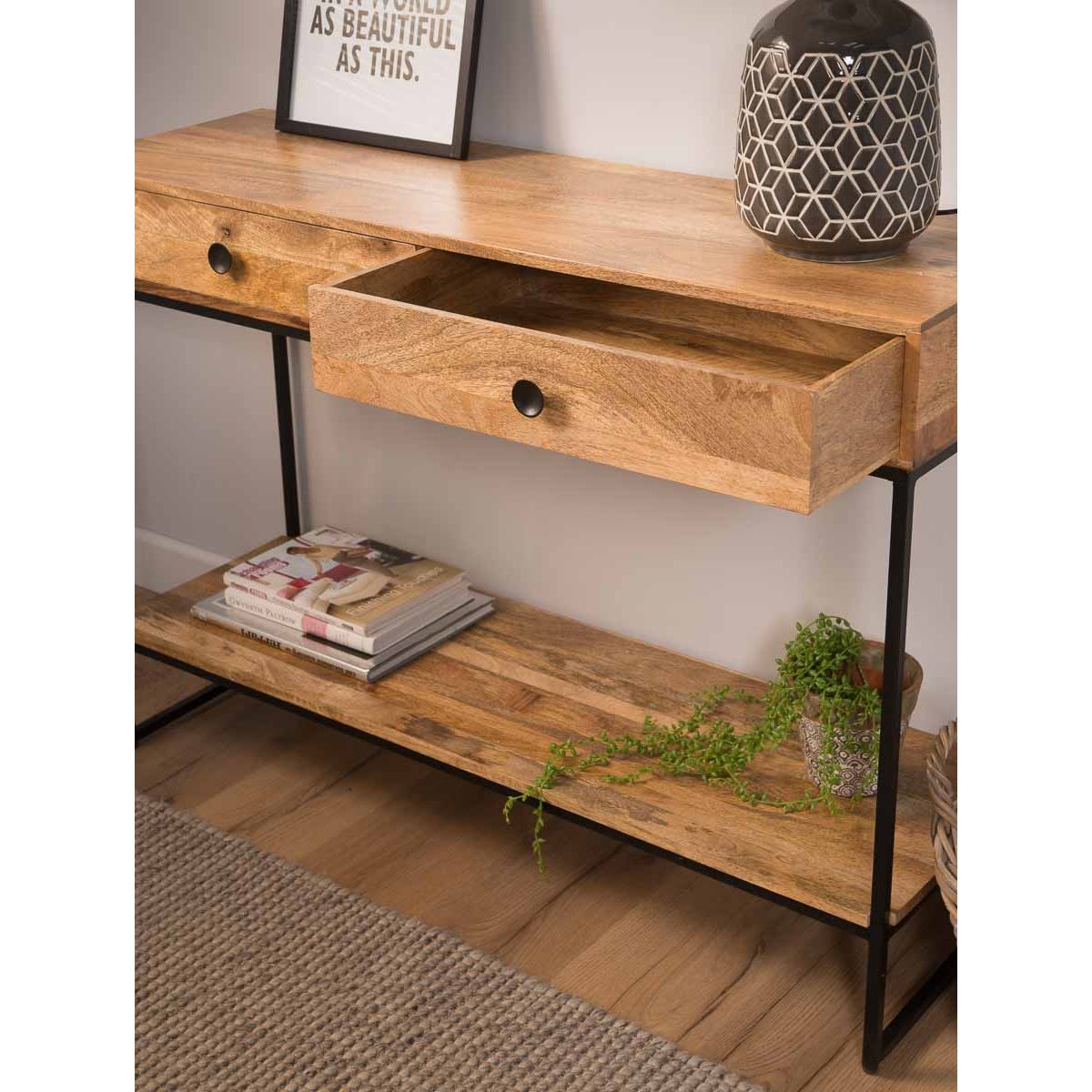 modern industrial entryway table - The Leaf Crafts