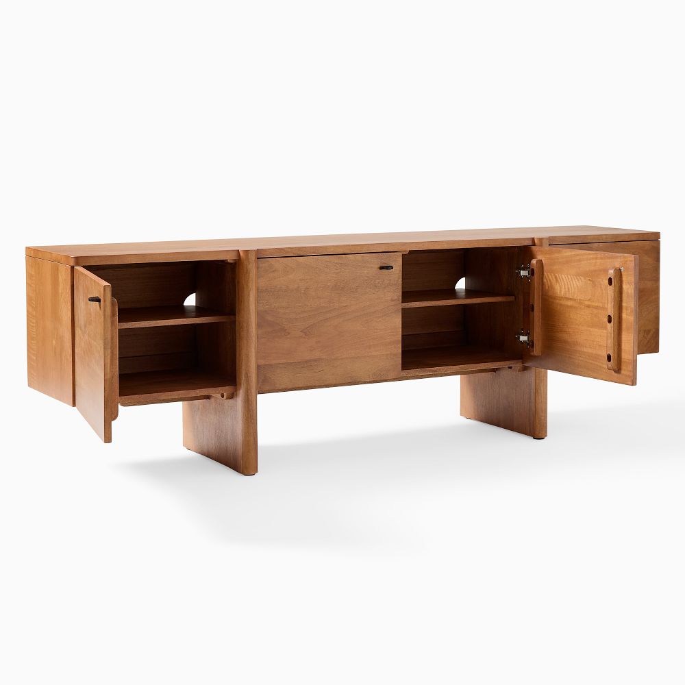 handcrafted wooden tv unit - The Leaf Crafts