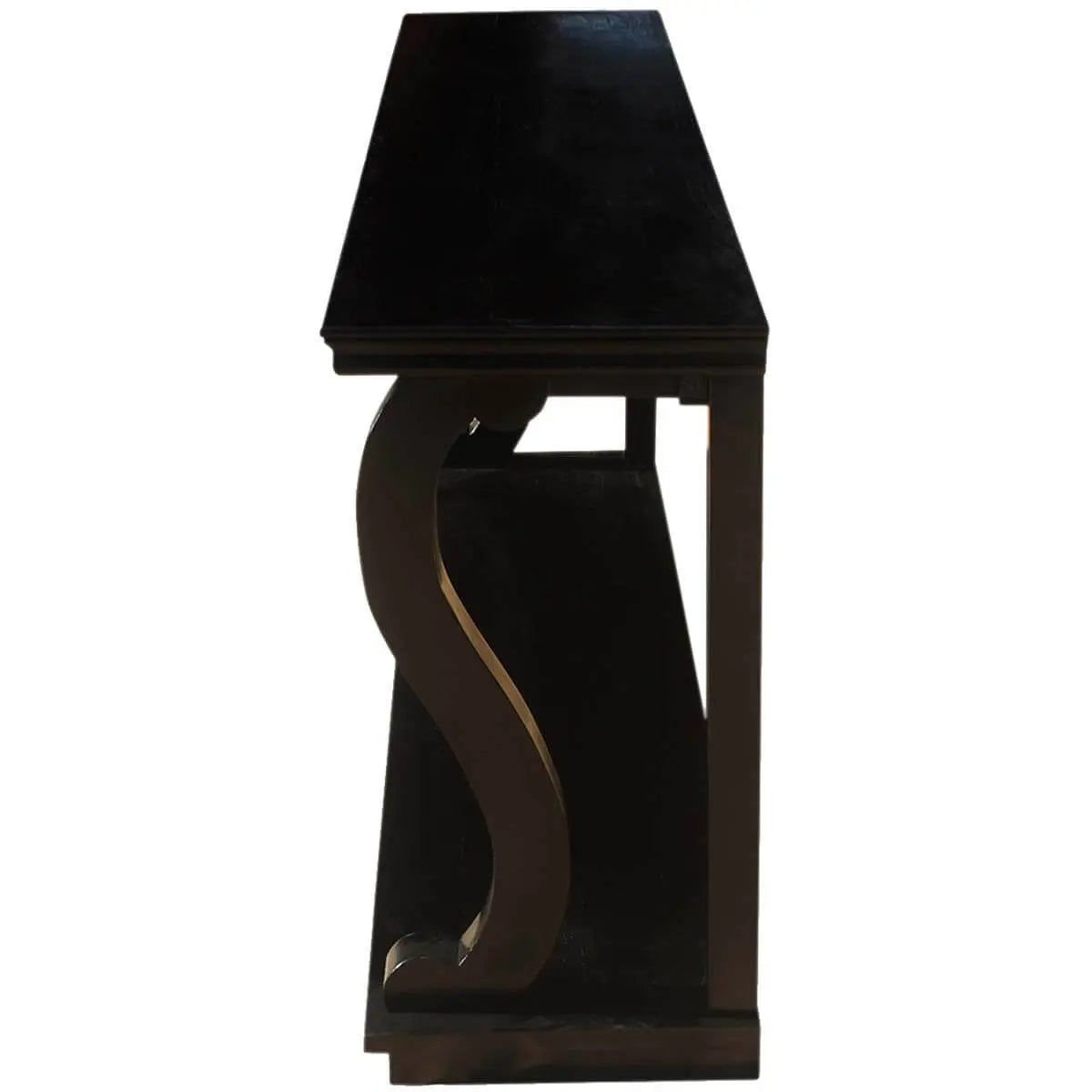 Modern solid wood console table with sleek design. Wooden hallway table for entryway and living room furniture.