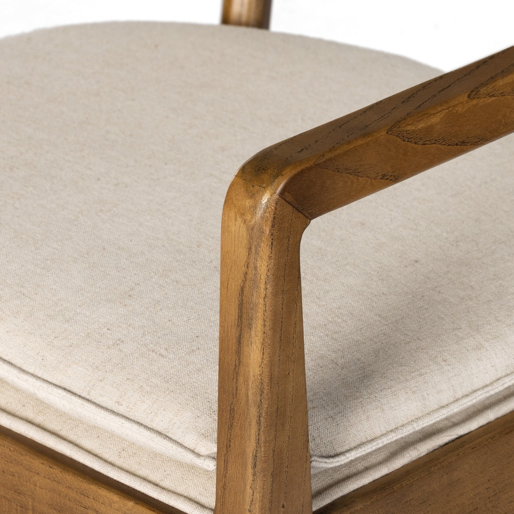 comfortable living room chair with wooden frame - The Leaf Crafts