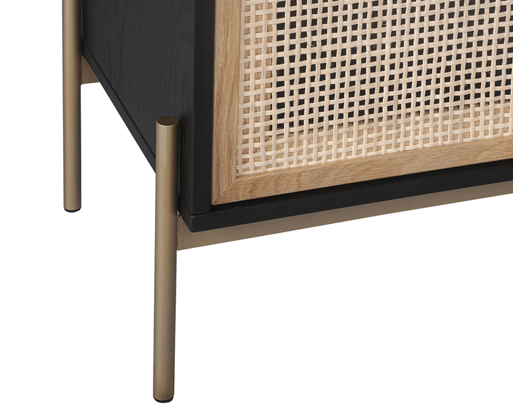 modern cane panel sideboard with storage compartments- The Leaf Crafts