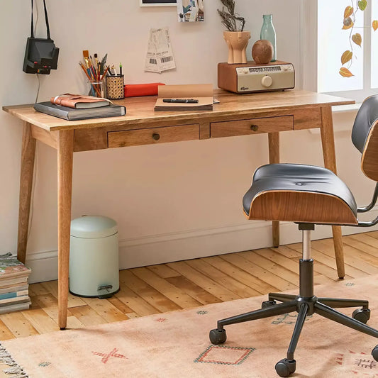 minimalist interiors, making it both a practical workspace and a stylish furniture piece