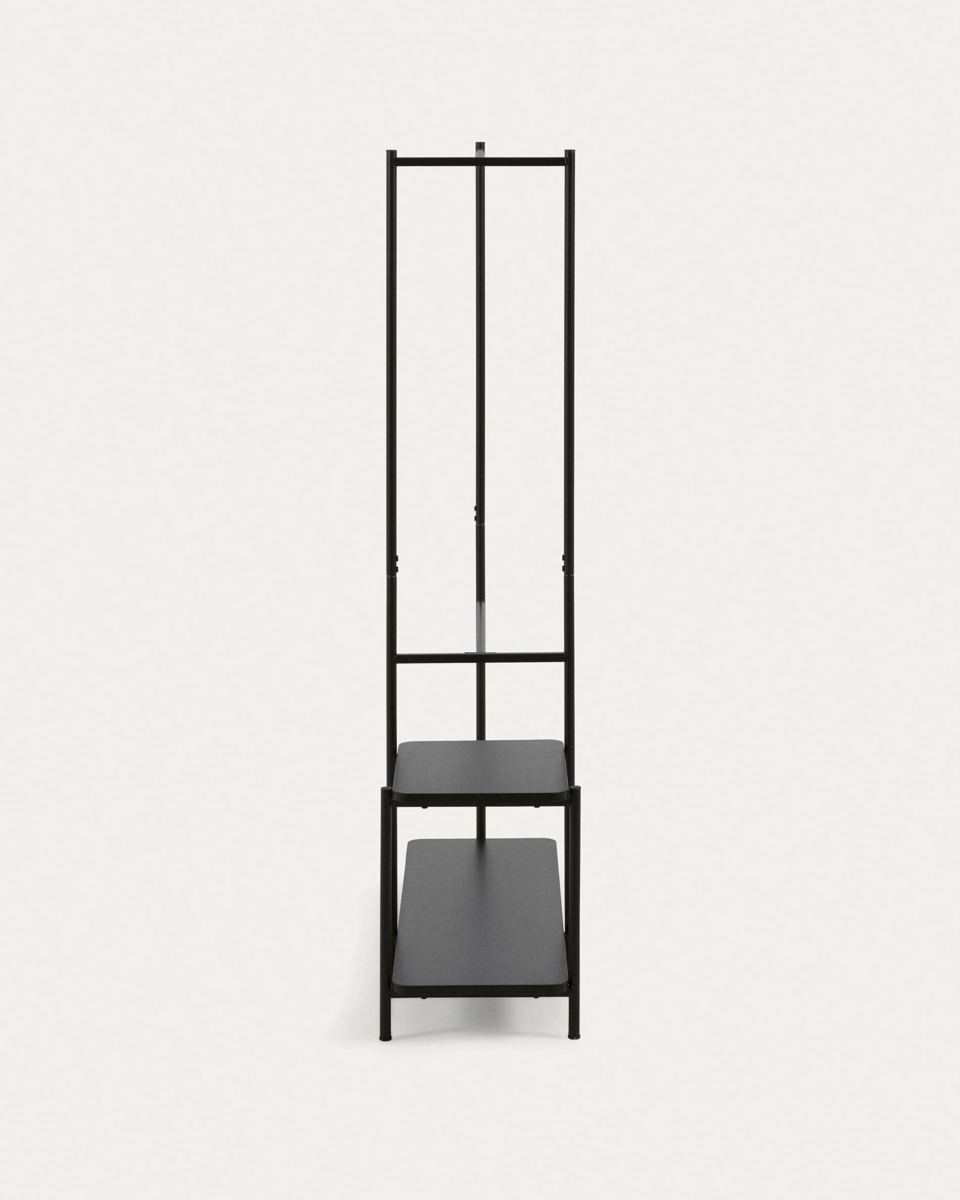 multifunctional clothes rail with storage bench