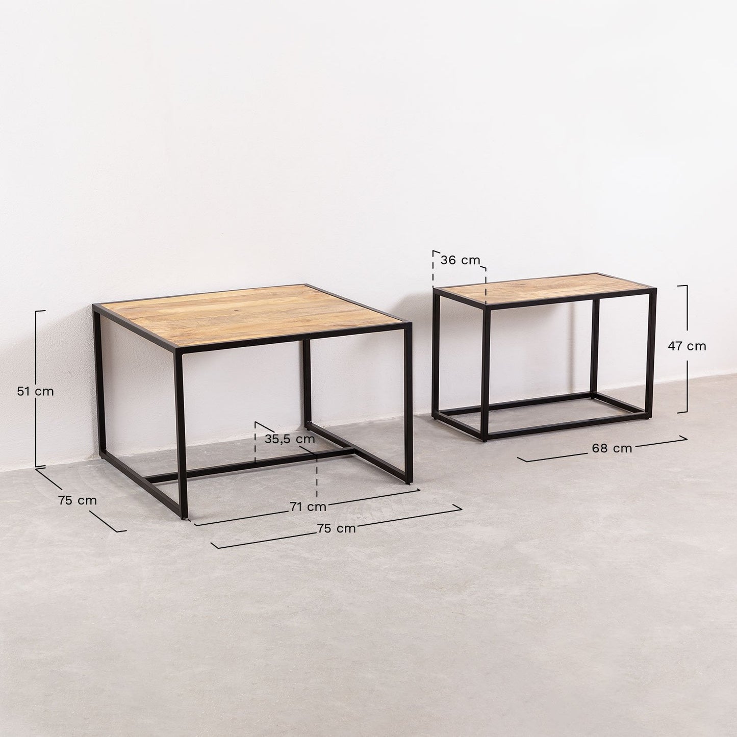Stylish nesting coffee tables designed for modern living rooms.