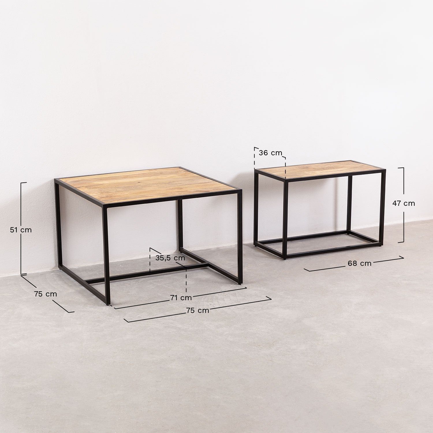Stylish nesting coffee tables designed for modern living rooms.