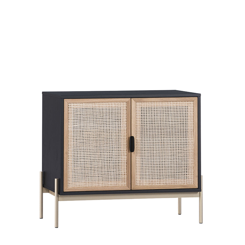 premium wooden cabinet with natural cane detailing - The Leaf Crafts