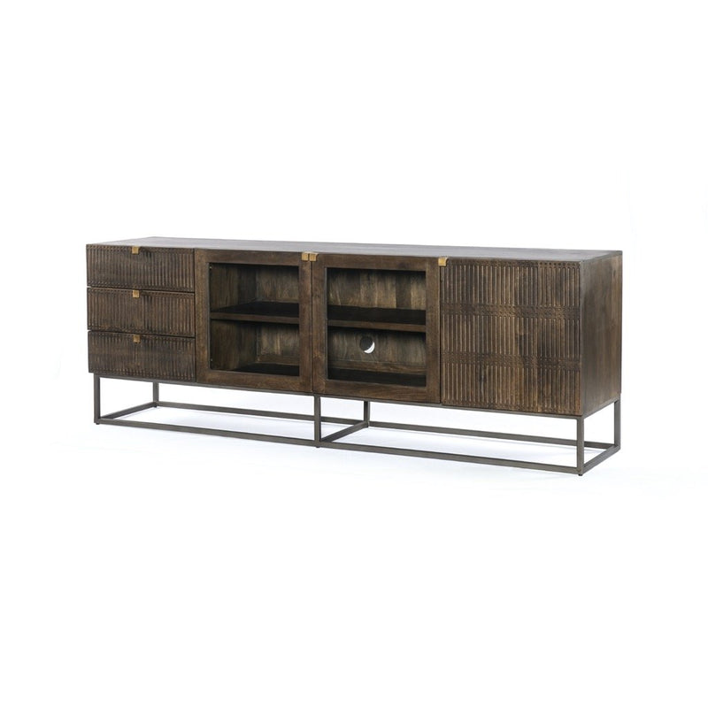 premium wooden entertainment unit for home - The Leaf Crafts