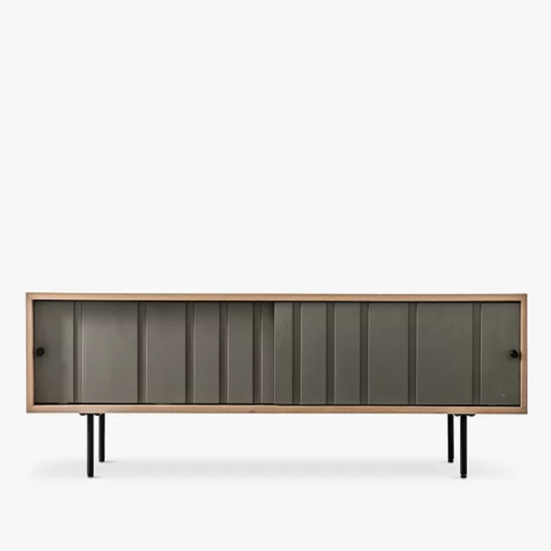 Luxury wooden TV cabinet with storage for modern living rooms - The Leaf Crafts
