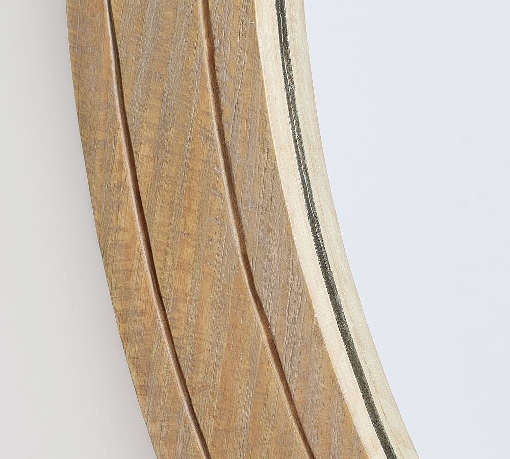 round wooden wall mirror for living room - The Leaf Crafts