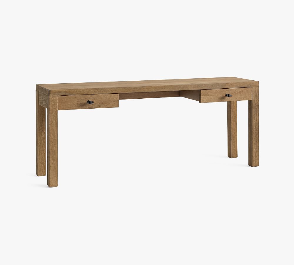 Rustic wooden study desk for home office - The Leaf Crafts