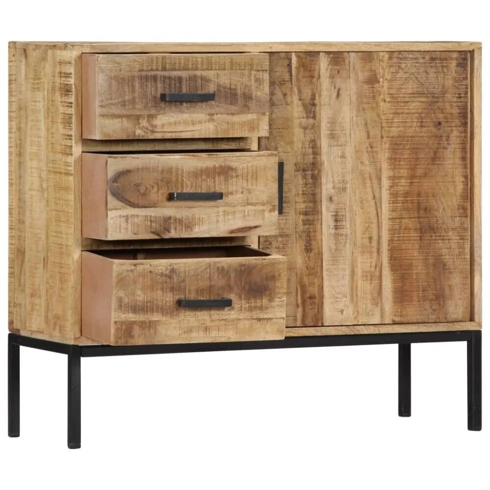 Solid wood sideboard cabinet for dining room storage. Stylish wooden buffet cabinet for modern home interiors.