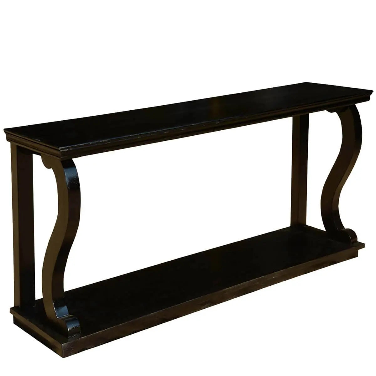 Solid wood console table for entryway and hallway. Modern wooden sofa table, stylish accent furniture for living room decor.