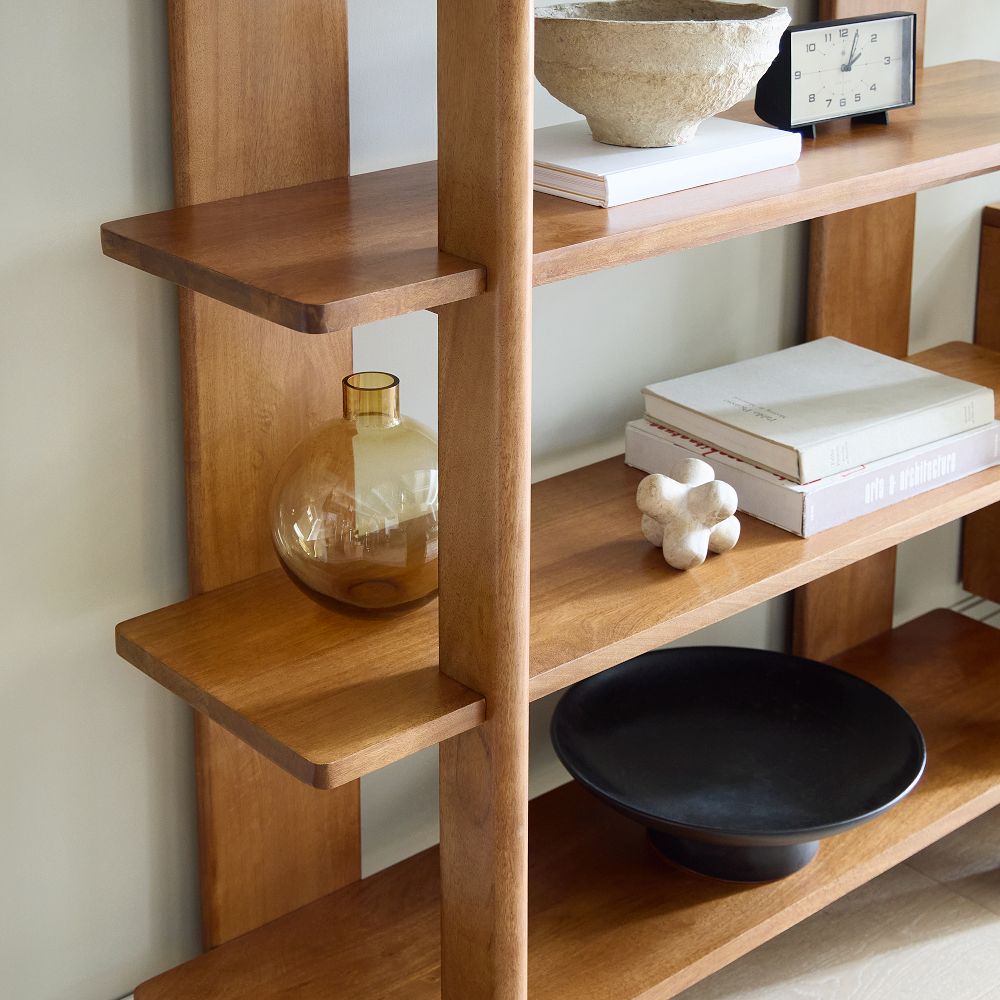 elegant wooden bookshelf design - The Leaf Crafts