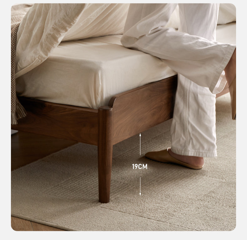 stylish wooden bed with cane headboard design- The Leaf Crafts