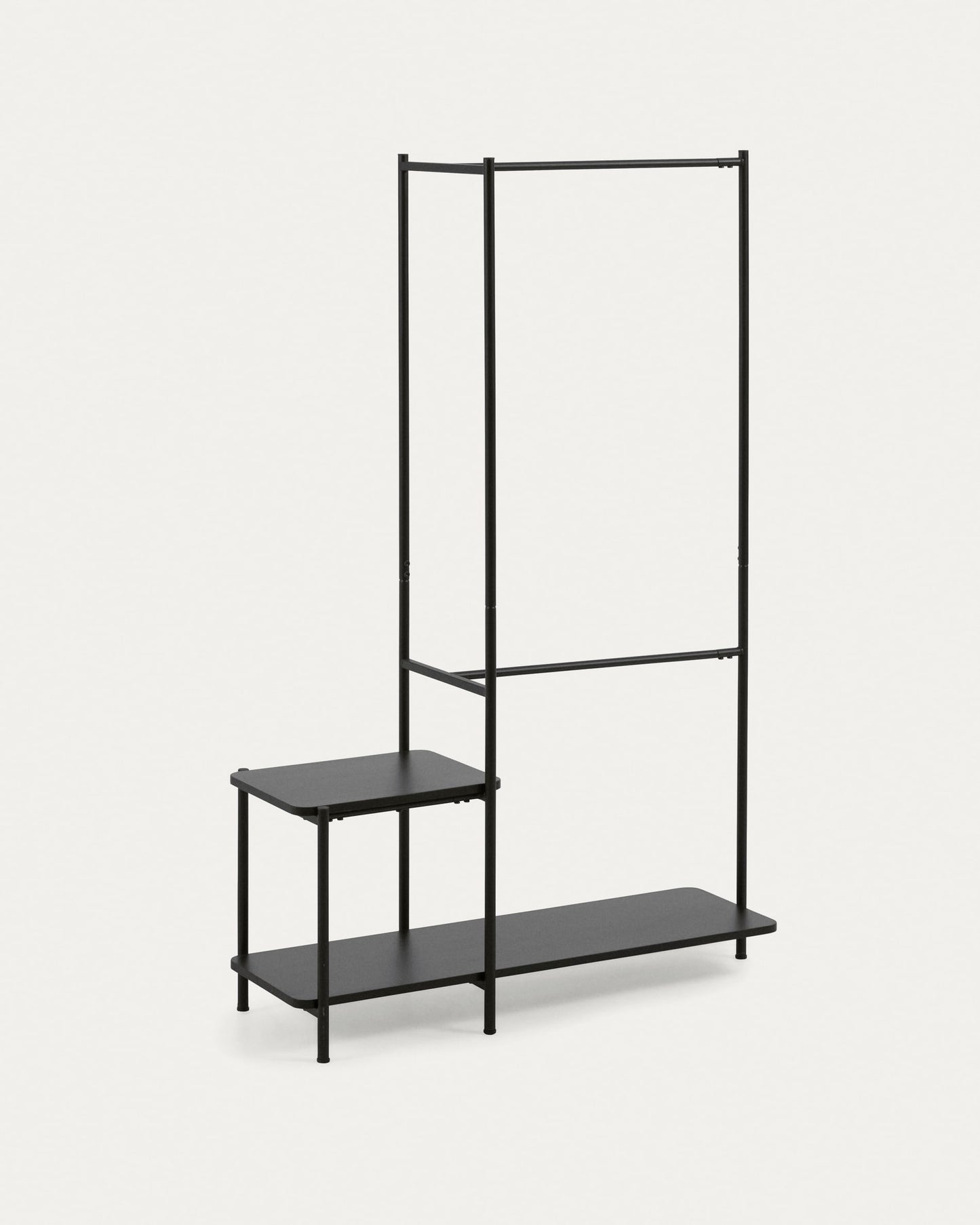 stylish garment rack with wooden bench for modern homes