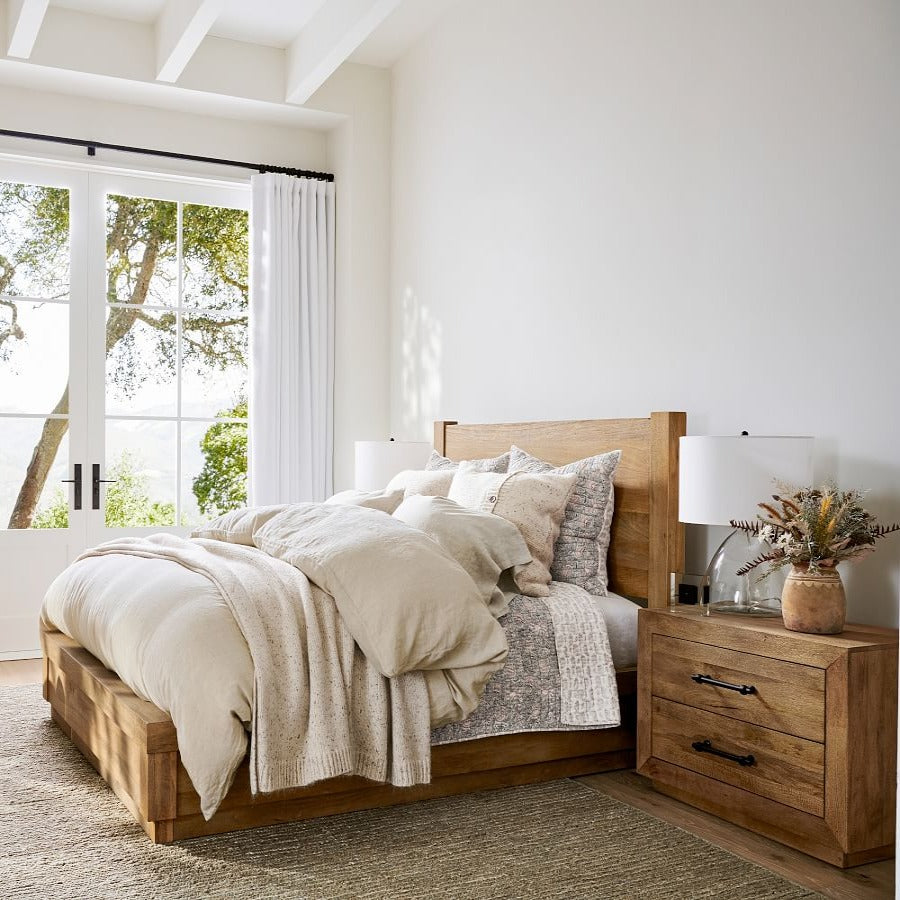 sylvie mango wood bed frame - The Leaf Crafts