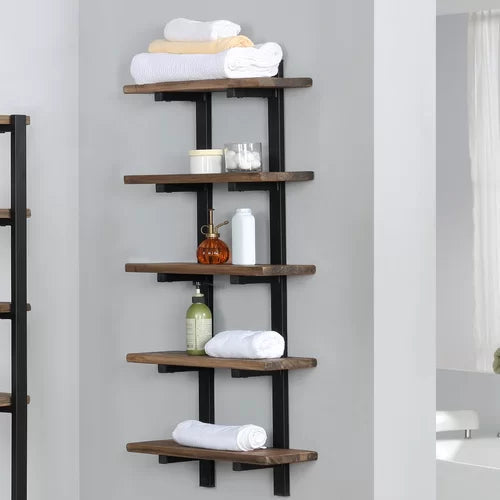 designer wooden bathroom storage rack - The Leaf Crafts
