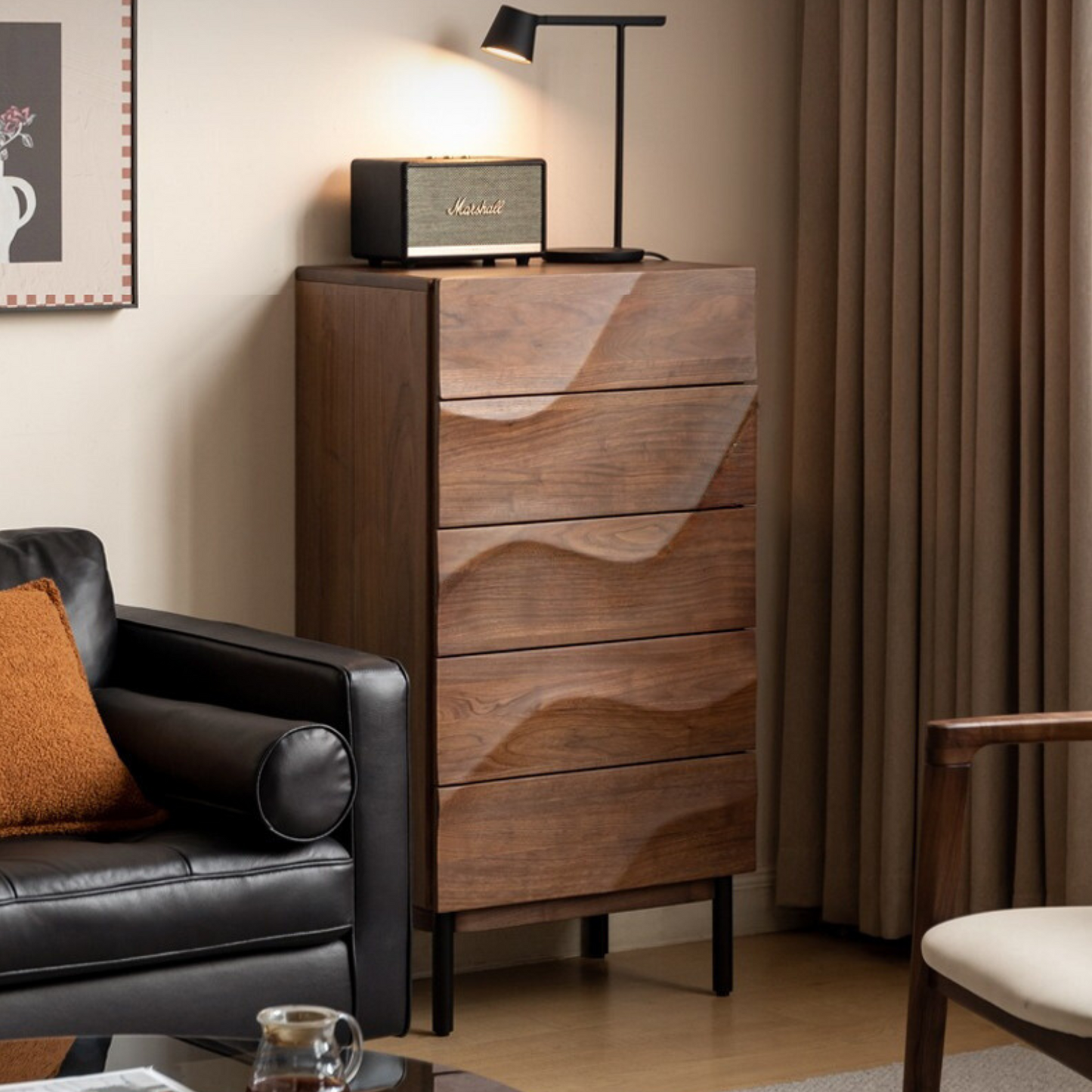 Buy Online Valens five chest of drawers for modern bedroom interiors In India 
