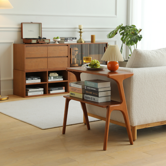 wooden bedside table for modern home - The Leaf Crafts