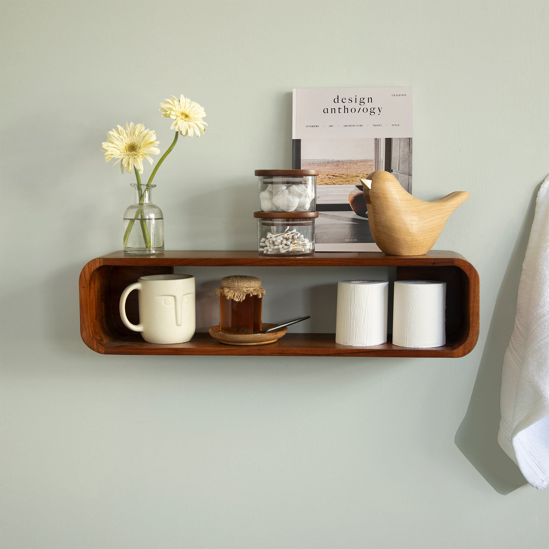 solid wood wall shelves for storage- The Leaf Crafts