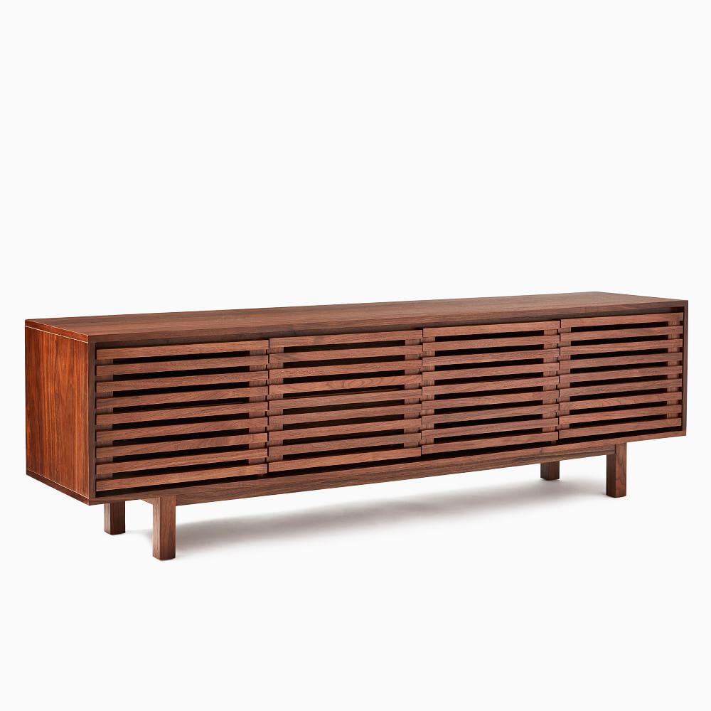 wooden media console for living room - The Leaf Crafts