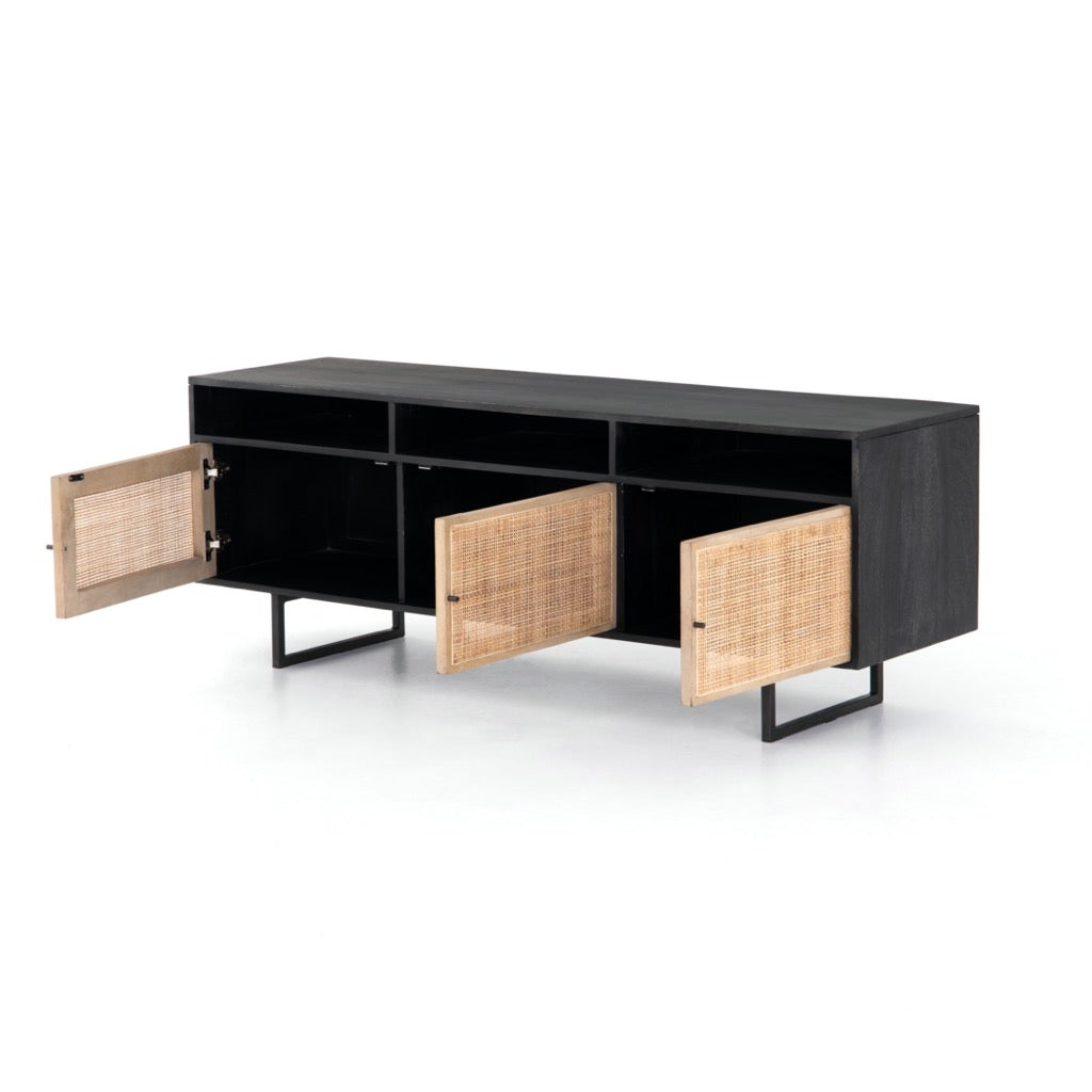 modern rattan TV unit for stylish interiors - The Leaf Crafts