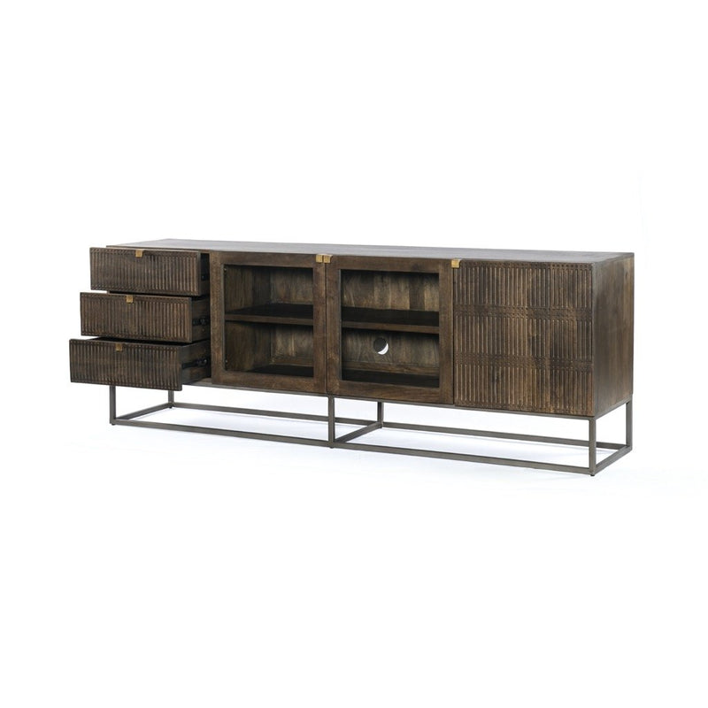 wooden TV cabinet for stylish interiors - The Leaf Crafts