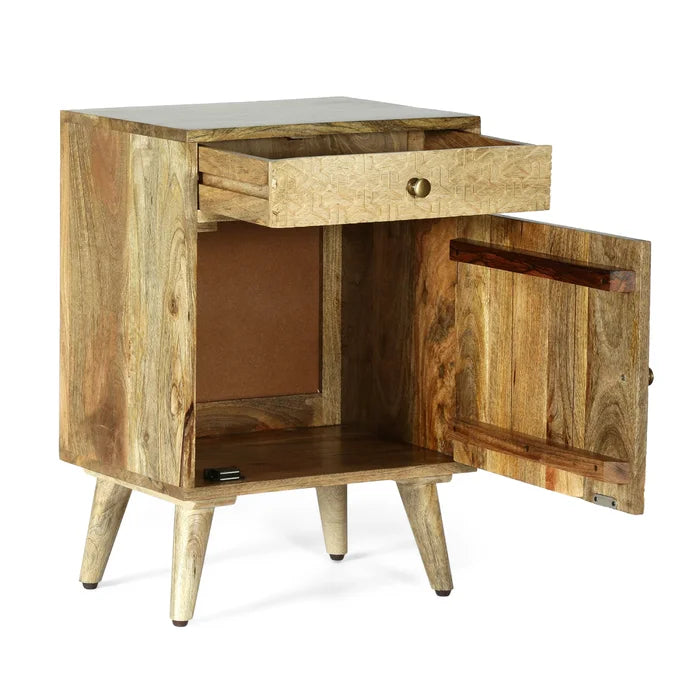 wooden nightstand for bedroom storage - The Leaf Crafts