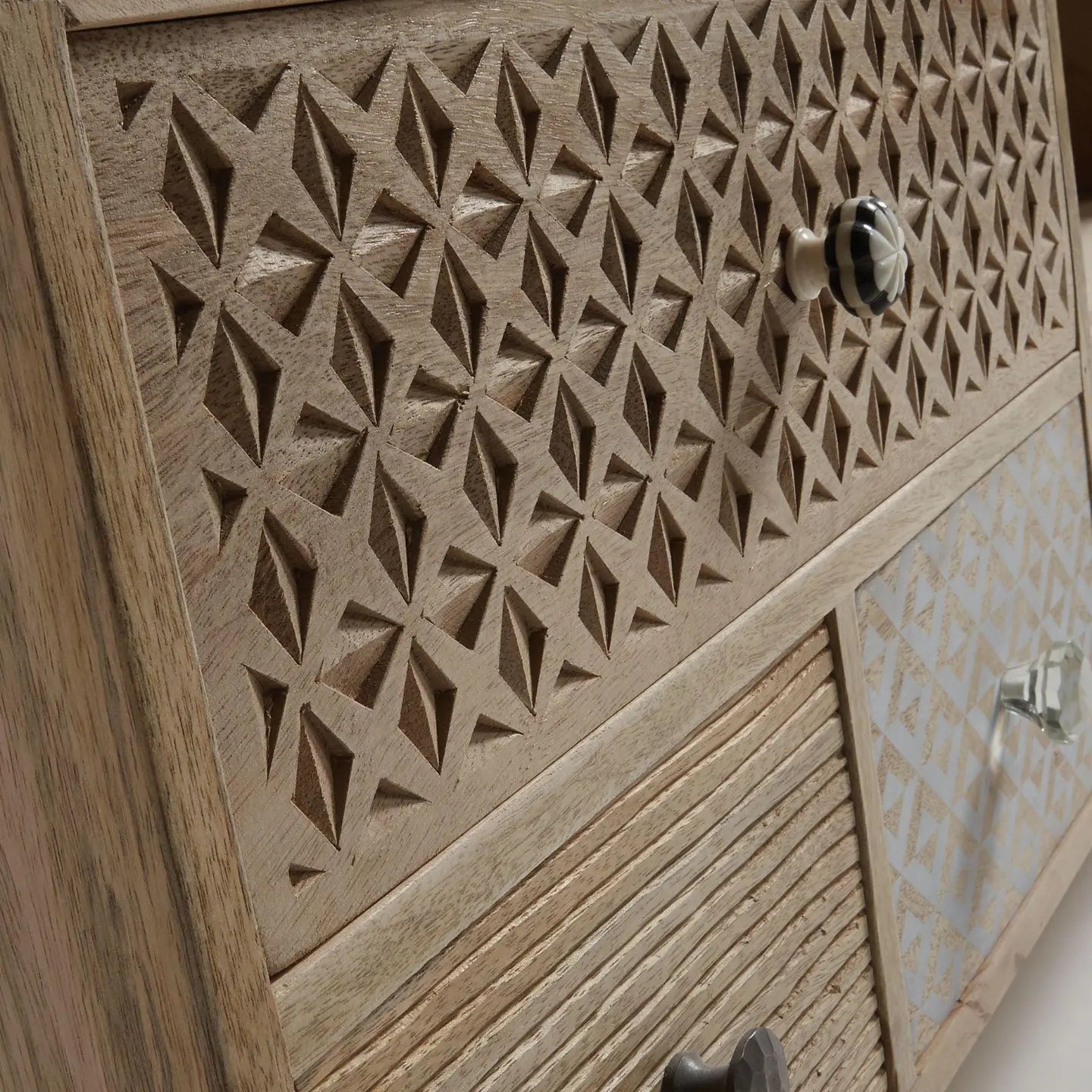 Modern wooden TV unit with storage drawers, durable hardwood furniture for living room